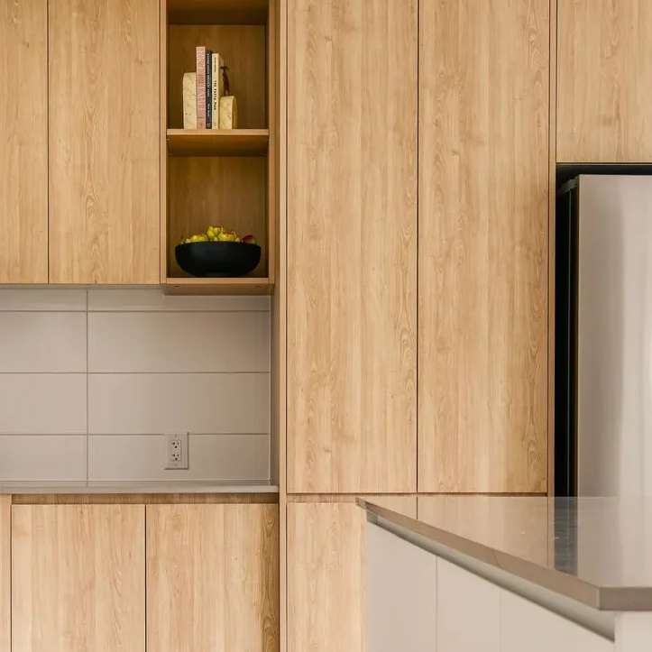 Wood oak veneer cabinetry